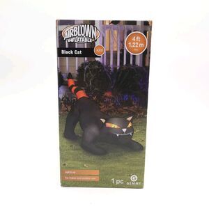 4' ft Black Cat Gemmy Airblown Inflatable LED Light Up Halloween Yard Decoration